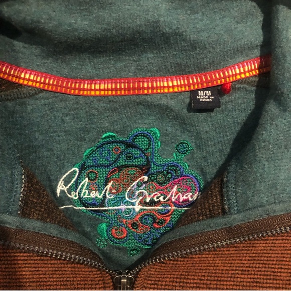 Robert graham rusty brown 1/4 zip sweater sz medium - Picture 3 of 3